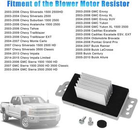 img 1 attached to 🔌 HVAC Fan Blower Motor Resistor Kit & Harness for Chevy Silverado Tahoe Suburban Avalanche Trailblazer GMC Sierra Envoy Yukon XL - Replaces OEM numbers 89018778, 89019351, 19260762, RU-631