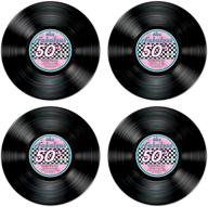🎵 beistle 54072 record vinyl disc cutouts, pack of 4, multicolored logo