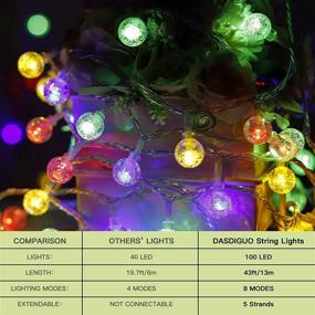 img 2 attached to 🌟 Waterproof 100-LED Globe String Lights for Bedroom, 43ft with 8 Modes - Decorative Fairy Lights for Patio, Yard, Garden, Tree, Christmas, Wedding, Party - Plug in and Connectable - Multi-Color