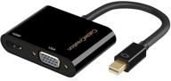 🔌 cablecreation mini displayport to hdmi vga adapter: thunderbolt 2 converter for macbook pro, imac, hdtv, projector, 4k uhd monitors - black logo