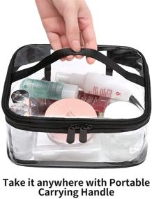 img 1 attached to 🎒 Bagail Large Clear Makeup Bag: Waterproof & Transparent Travel Storage Pouch with Zipper, Handle - Portable Toiletry Bag (1 set)