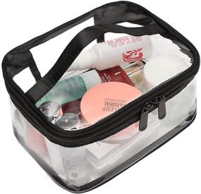 img 4 attached to 🎒 Bagail Large Clear Makeup Bag: Waterproof & Transparent Travel Storage Pouch with Zipper, Handle - Portable Toiletry Bag (1 set)