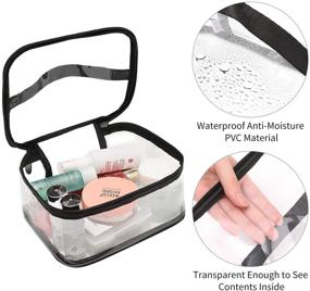 img 3 attached to 🎒 Bagail Large Clear Makeup Bag: Waterproof & Transparent Travel Storage Pouch with Zipper, Handle - Portable Toiletry Bag (1 set)