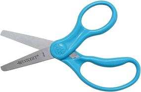 img 2 attached to ✂️ Blue 5 Inch Pointed Westcott Scissors for Left and Right Handed Kids