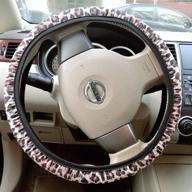 🚗 enhance your car's style and comfort with the neoprene automotive steering wheel cover - anti slip, sweat absorption - sunflower, cactus, leopard pattern (pure leopard) logo