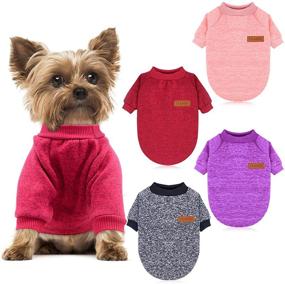 img 4 attached to ❄️ Cozy and Stylish: HYLYUN Small Dog Sweater Set for Winter