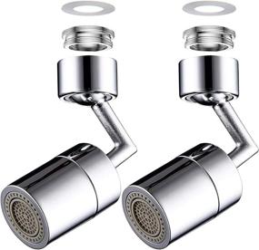 img 4 attached to Hanker 2PCS Anti-Splash Filter Faucet Aerator with 720-Degree Swivel, Dual Function, 4-Layer Net Filter, Leakproof Design, Double O-Ring, Lnter and Outer Adapters