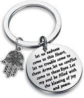 🔑 gzrlyf hamsa hand keychain - ward off sadness, hearts in prayer - unique hamsa gift logo