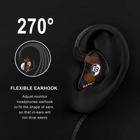 img 3 attached to 🎧 BASN Bsinger PRO Hybrid Dual Driver In-Ear Monitors with Two Detachable MMCX Cables - Brown Earbuds Headphones for Musicians