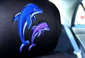 img 1 attached to Yupbizauto Dolphin Universal Embroidery Headrest