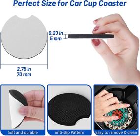 img 3 attached to 60 Piece Sublimation Blanks Car Coasters Paleris 2.75 Inch Heat Press Car Cup Holder Coasters for DIY Crafts with Fingertip Grip, Absorbent Car Accessories for Painting Projects and Personalization