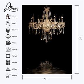 img 2 attached to 💎 European Crystal Chandelier Black Backdrop Studio Props - Lyly County Photography Background 5x7ft Indoor Decorations LY024