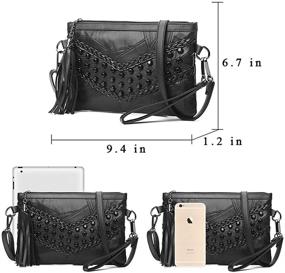 img 1 attached to KARRESLY Womens Studded Shoulder Black 1 1 Women's Handbags & Wallets and Shoulder Bags