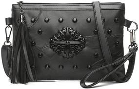 img 4 attached to KARRESLY Womens Studded Shoulder Black 1 1 Women's Handbags & Wallets and Shoulder Bags