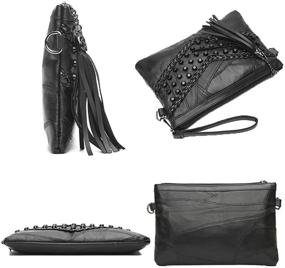 img 2 attached to KARRESLY Womens Studded Shoulder Black 1 1 Women's Handbags & Wallets and Shoulder Bags