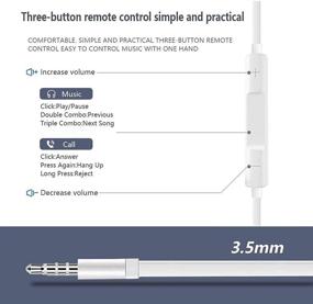 img 1 attached to 🎧 [2 Пары] Проводные наушники/наушники, 3.5 мм вкладыши с встроенным микрофоном и регулировкой громкости - Совместимы с iPhone 6s Plus/6/5s/5c/iPad/S10 Android и большинством аудиоустройств с 3.5 мм разъемом.