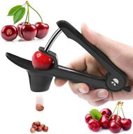 🍒 space-saving lock design cherry & olive pitter tool with core remover - pit remover for cherries and olives logo