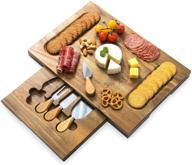 🧀 hblife cheese board & knife set acacia charcuterie board 11”x 16” - complete cheese platter with 4 stainless steel knives - perfect housewarming gift for christmas, thanksgiving, and weddings logo