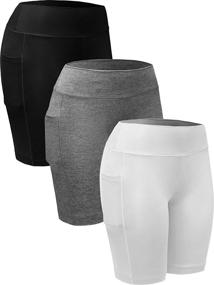 img 4 attached to 🩲 Neleus Women's Workout Compression Yoga Shorts with Convenient Pocket: A Must-Have for Active Women