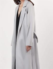 img 2 attached to 🧥 AMIE New York Women's Soft Flowy Lightweight Oversized Relaxed Fit Open Front Belted Long Trench Duster Coat: Effortlessly Stylish Outerwear for Every Season