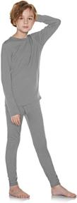 img 3 attached to Soft Fleece Lined Long Johns for Boys and Girls - TSLA Thermal Underwear Set Ideal as Winter Base Layer Top and Bottom