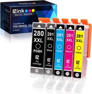 🖨️ e-z ink (tm) compatible ink cartridge replacement for canon pgi-280xxl cli-281xxl - 5 pack, compatible with pixma tr7520 tr8520 ts6120 ts6220 ts8120 ts8220 ts9120 ts9520 ts6320 ts9521c logo