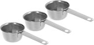 pack of 3 stainless steel measuring coffee scoops - heat-resistant, heavy duty, dishwasher safe, tablespoon for coffee, tea, cooking, baking - 1/8 cup size - by rampro logo