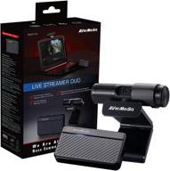 🎥 avermedia live streamer duo: webcam gaming capture card bundle, 1080p30 recording, plug and play, podcasting, livestreaming built-in microphones logo