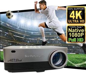 img 4 attached to 📽️ AllForBest Full HD LED Projector, Native 1080P Support for 4K, 5500 Lux Brightness, 300” Display, HDMI VGA USB, Compatible with TV Box Xbox Playstation Laptop iPhone Android, Ideal for Home Theater & PPT Presentations