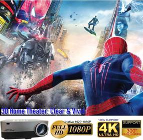 img 3 attached to 📽️ AllForBest Full HD LED Projector, Native 1080P Support for 4K, 5500 Lux Brightness, 300” Display, HDMI VGA USB, Compatible with TV Box Xbox Playstation Laptop iPhone Android, Ideal for Home Theater & PPT Presentations