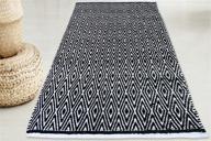 🖤 chardin home 100% cotton diamond 3x5 area rug: reversible, machine washable, black and white perfection logo