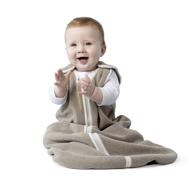 premium polar fleece baby sleeping bag sack - indoor wearable blanket for safe & comfortable sleep - boys & girls (mocha, large 18-36 months) logo