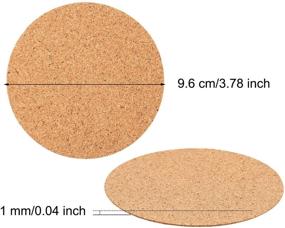 img 3 attached to 🔘 Pack of 60 Round Hotop Self-Adhesive Cork Coasters for Coasters and DIY Crafts - Cork Mats, Cork Backing Sheets, and Supplies