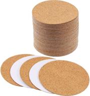 🔘 pack of 60 round hotop self-adhesive cork coasters for coasters and diy crafts - cork mats, cork backing sheets, and supplies logo