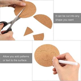 img 1 attached to 🔘 Pack of 60 Round Hotop Self-Adhesive Cork Coasters for Coasters and DIY Crafts - Cork Mats, Cork Backing Sheets, and Supplies