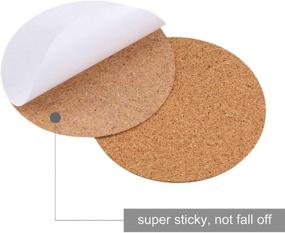 img 2 attached to 🔘 Pack of 60 Round Hotop Self-Adhesive Cork Coasters for Coasters and DIY Crafts - Cork Mats, Cork Backing Sheets, and Supplies