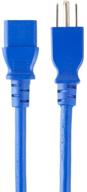 monoprice power cable - 1ft - blue, 18awg 3 conductor pc power connector socket 10a (nema 5-15p to iec 60320 c13) - reliable and efficient power solution logo