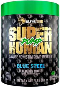 img 4 attached to 💪 Alpha Lion Pump: Stimulant Free Preworkout, Promotes Balloon-Like Muscle Fullness Even After Workout (42 Servings, Blue Steel)