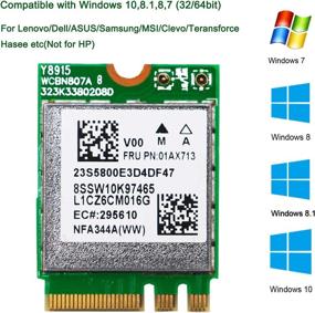 img 3 attached to 📶 Dual Band Wireless AC 1200Mbps Network Adapter with Bluetooth for Laptop/Desktop PCs-NGFF M2 Wi-Fi Card-A suitable alternative to Lenovo FRU PN:00JT477 FRU PN:01AX709 FRU:04X6022