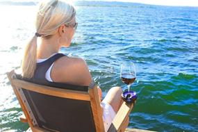 img 2 attached to 🍷 Bella D’Vine Outdoor Wine Glass Holder Set - Includes Lawn Wine Stake, Suction Base, and Strap - Ideal for Picnics, Boats, Hot Tubs, Patio Chairs, and Rails - Fun Fuchsia Wine Gift