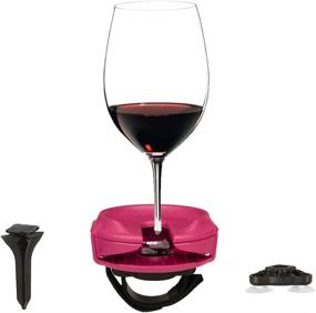 img 4 attached to 🍷 Bella D’Vine Outdoor Wine Glass Holder Set - Includes Lawn Wine Stake, Suction Base, and Strap - Ideal for Picnics, Boats, Hot Tubs, Patio Chairs, and Rails - Fun Fuchsia Wine Gift
