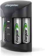 energizer recharge pro - aa and aaa battery charger with 4 aa nimh rechargeable batteries - auto-safety feature - over-charge protection logo