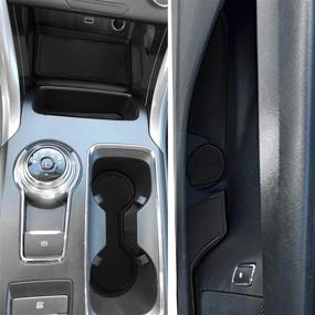 img 4 attached to Автомобильные аксессуары Auovo Anti-Dust Custom Fit Cup And Center Console Liner для Ford Fusion 2019 2020 2018 2017: накладки для подстаканников и центральной консоли для отделения дверей салона интерьера (16 штук в упаковке) (черный).