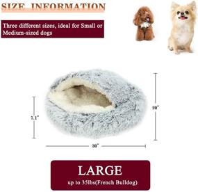 img 3 attached to 🐶 Rainlin Pet Bed: Round Soft Plush Burrowing Cave Hooded Cat Bed Donut - Perfect for Dogs & Cats, Self Warming and Comfortable Indoor Sleeping Bed - Pink Large (27.6" D x 7.1" H)