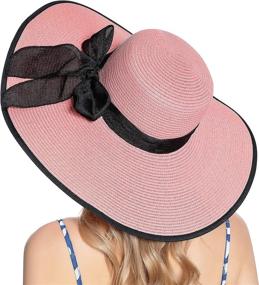 img 2 attached to 👒 Muryobao Women's Sun Straw Hat: Wide Brim UV UPF 50 Summer Cap for Stylish Protection