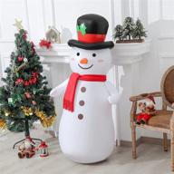 🎅 5 ft christmas inflatable snowman decoration - indoor & outdoor, colourful light & scarf, happy design for frontdoor, living room, garden, lawn logo