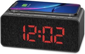 img 4 attached to 🌙 Enhanced Sleep Companion: BUFFBEE Radio Alarm Clock with Wireless Charging, USB Port, Alarms, Volume Control, 12/24H, Snooze, Dimmable LED Display - iPhone, Samsung, and More!