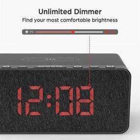 img 1 attached to 🌙 Enhanced Sleep Companion: BUFFBEE Radio Alarm Clock with Wireless Charging, USB Port, Alarms, Volume Control, 12/24H, Snooze, Dimmable LED Display - iPhone, Samsung, and More!