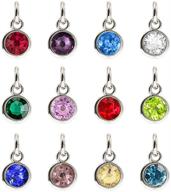 🔮 supvox 24pcs birthstone charms - stainless steel crystal birthstone pendants for diy jewelry making findings (assorted colors) logo