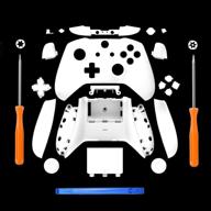 sn-riggor replacement full shell set with full buttons for xbox one s slim controller (white) - 3.5 mm headphone jack included logo